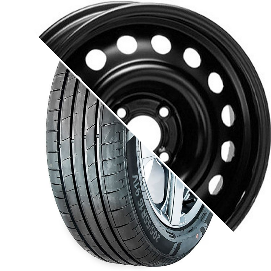 Шина с диском в сборе Massimo OTTIMA PLUS 185/65 R15 88H + Magnetto 15002 AM Black 4*100 6xR15 ET40 DIA60.1