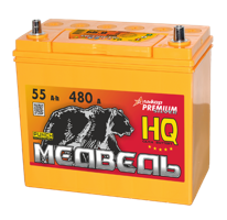 АКБ Медведь Silver о.п.R+ 55a/h Азия B0(верх.кр.) 65B24L